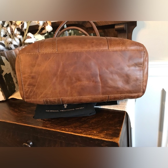 NWT Frye Melissa Leather Cognac Brown Tote Shoulder Bag Retail $398 - Picture 8 of 12